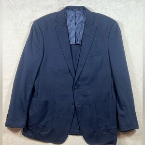 John Varvatos 44R Navy Unstructured Soft Cotton Blend Casual Sport Coat Blazer